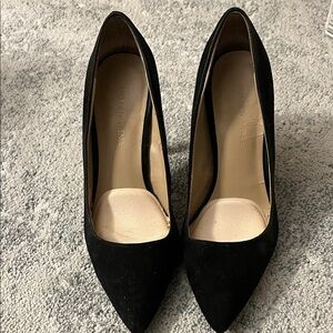 Saks Fifth Avenue Black Suede Heels